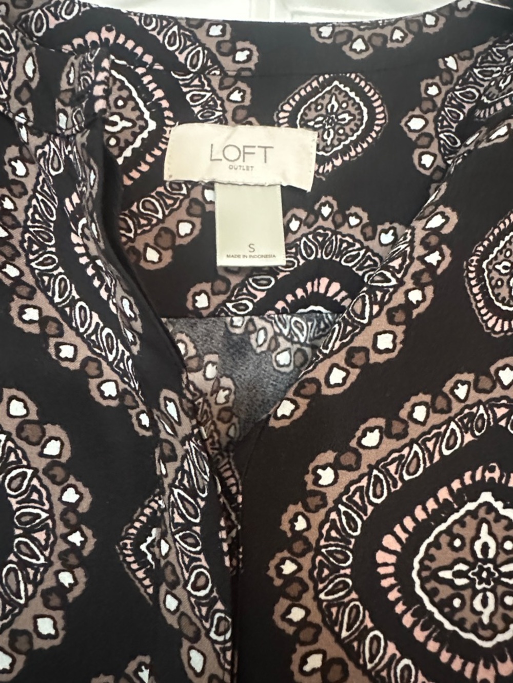 Excellent condition Loft size Small Black medallion print drop waist dress. - Picture 2 of 5